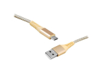 PS USB - microUSB kaabel, 1m, kuldne.