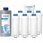 Wessper kohvimasinate katlakivi aine 1l + 6x veefilter Delonghi kohvimasinale
