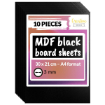 Mustad Mdf plaadid graveerimiseks, laserl&otilde;ikamiseks, 3mm, A4, 10 tk.