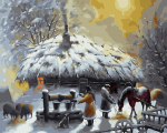 Maalimine numbrite j&auml;rgi &Otilde;htu k&uuml;las Tapymas.lt 40x50 cm