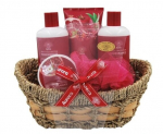 Komplekt Aurora Exotic Crush Pomegranate: du&scaron;igeel, 300 ml + &scaron;ampoon, 300 ml + kehakoorija, 50 ml + kehapalsam, 180 ml + &scaron;vamm