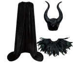 Maleficent kost&uuml;&uuml;m, must, 3-osaline