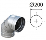 Diverter 90&deg; koos puhastusluugiga. D-200 mm.
