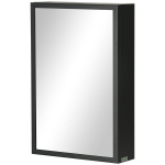 Peeglikapp, vannitoakapp, 3 riiulit, roostevaba teras, 40x12x60cm, must