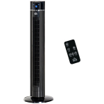 HOMCOM 2-in-1 v&otilde;imlemisventilaator pjedestaalventilaator kaugjuhtimispuldiga kolonniventilaator ionisaator taimeri funktsioon 3 ventilatsioonitasandit 60&deg; v&otilde;nkumine 60W 32 x 32 x 106,8 cm, must