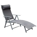 Outsunny aia lamamistool p&auml;ikesevoodi kokkupandav reguleeritav koos padjaga aias hall metall + kangas hall 137 x 63,5 x 100,5 cm