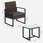 Rattan look aiam&ouml;&ouml;bli komplekt, 3 tk
