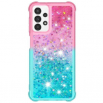 &bdquo;Strap&ldquo; Shine K&otilde;va silikoon (TPU) kaaned - piparm&uuml;nt / roosa (Galaxy A13 4G)