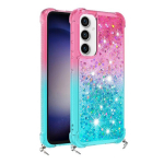 &bdquo;Strap&ldquo; Shine K&otilde;va silikoon (TPU) kaaned - piparm&uuml;nt / roosa (Galaxy S23 FE)