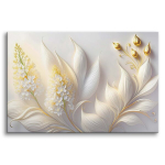 Seinapilt Leaves with gold Glamour style 60x90