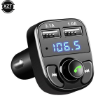 Uus X8 auto Bluetooth-&uuml;hilduv 5.0 vabak&auml;ek&otilde;ne helikomplekt FM kahe saatjaga Aux modulaator MP3-m&auml;ngija s&otilde;iduki 3.1A USB-laadija