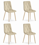 4 tooli komplekt Leobert Libra, liiva/pruun