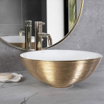 REA STELLA Gold Brush / White countertop valamu