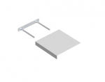 Peidetud kinnitusega riiul 235x235, valge