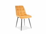4 tooli komplekt Signal Meble Chic, kollane/must