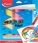 Kustutatavad v&auml;rvilised pliiatsid Maped Color'Peps OOPS, 368970, 24 v&auml;rvi