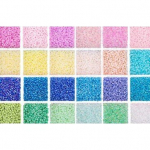 Klaasist &uuml;mmargused toruhelmed 12/0 RainBow&reg; 24 heledat v&auml;rvi 10 g komplekt