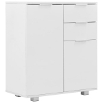vidaXL puhvetkapp k&otilde;rgl&auml;ikega valge 71 x 35 x 76 cm, puitlaastplaat
