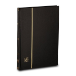 V&auml;ikeformaadiline markide album Leuchtturm BASIC LS 4/16, A4 formaat, 32 musta lehek&uuml;lge, must