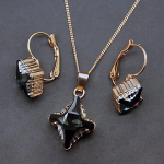 Naiste ehete komplekt DiamondSky "Crystal Rhombus II (Graphite Lite Chrome)" koos Swarovski kristallidega