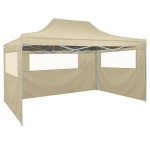 vidaXL professionaalne kokkupandav peotelk 3 seina 280 x 410 x 315 cm, teras kreemjas