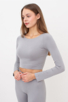 L&uuml;hike pikkade varrukatega topp CROP TOP Giulia, v&auml;rv griffin