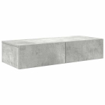 seinariiul | Ujuvad riiulid | Rippuv riiul sahtlitega, betoonhall, 80 x 33 x 17 cm, tehispuit CFE221994