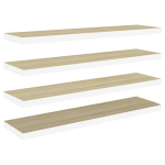 seinariiul | Ujuvad riiulid | Rippuv riiulid, 4 tk, tamm ja valge, 90 x 23,5 x 3,8 cm MDF CFE229522