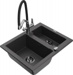 Graniidist k&ouml;&ouml;givalamu Mexen Carlos koos segisti ja sifooniga, Black granite+Black/Chrome