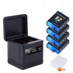 4 tk 2000mah aku gopro hero 9 10 11 12 + lcd 3 pesaga laadija