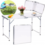 Modernhome kokkupandav reguleeritava k&otilde;rgusega turismilaud, 120x60 cm