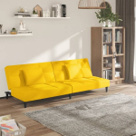 2-kohaline diivanvoodi patjadega, kollane, samet CFE84648