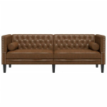 3-kohaline Chesterfield diivan rullpatjadega kunstseemisnahk CFE94085