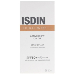 Isdin FotoUltra 100 Active Unify V&auml;rskendav P&auml;ikesekaitsekreem N&auml;ole, Tooni &Uuml;htlustav Depigmenteeriv SPF50+ 50 ml