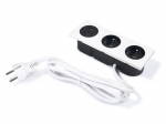 S&uuml;vistatav 2x230V+ 2xUSB kolmekordne seinapistikupesa - valge