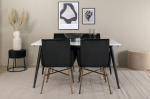 S&ouml;&ouml;gilaud, Jimmy, 150-240x90x76 cm, must/valge, + s&ouml;&ouml;gitool, Petra, 60x87x57 cm, vask/must
