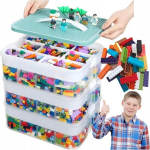 Likado 3-korruseline kihiline lego klotside konteiner-organisaator sektsioonidega, 18 l