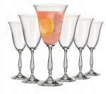 Bohemia Tulipan punaveiniklaasid kristall, 350 ml, 6 tk