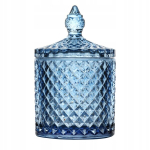 Klaasist suhkrutoos kaanega suhkrutops kristall Navy Blue 300 ml
