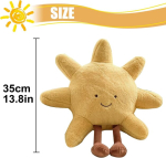 Smile Sun pehme dekoratiivne padi, 35 pehmed p&auml;ikesepadjad, kollane p&auml;ikesepadi, armas p&auml;ikesepadi, 3d pehme p&auml;ikesekujuline dekoratiivne padi, pehme m&auml;nguasjapadi p&auml;ikese kujuga, armas dekoratiivne padi (b)