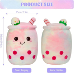 Hxpln Bubble Tea kaisukaru, 50 cm, Kawaii Bubble Tea pl&uuml;&uuml;skaru, Bubble Tea padi, armsad pl&uuml;&uuml;sm&auml;nguasjad t&uuml;drukutele ja poistele, pl&uuml;&uuml;sm&auml;nguasi lastele, t&auml;iskasvanutele (v&auml;rviline)