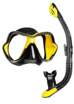 Mares X-vision Ultra Liquidskin komplekt (mask + Ergo Dry snorkel), must-kollane