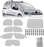 P&auml;ikesekaitse auto esiklaas, &uuml;hildub Citroen Berlingo 2008-2018, 8-osaline p&auml;ikesekaitse esiklaasi kaitse komplekt, sisemine termomatt koos hoiukotiga, kokkupandav p&auml;ikesesirm