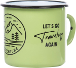 Mugsy Emailkruus, Never Stop Exploring, 330 ml, looduslik motiiv ja &uuml;tlus, emailkruus, purunemiskindel, roheline