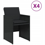 Aia toolid rotang must 4 tk. + padjad 75x54x79cm