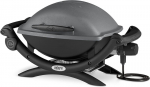 Weber Q1400 elektrigrill, 43 x 32 cm grillimisala, kaasaskantav bbq grill, 2-osaline portselanemailitud malmist k&uuml;psetusrest, valualumiiniumist kaas ja korpus - tumehall (52020079)