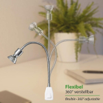 Ledscom.de Lesch Pistikupes lamp hanejalaga lugemislamp kroom / valge Gu10 Led-iga (soe valge, 7.6 W, iga&uuml;ks 1103 lm, 33&deg;)