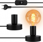 2 tk vintage laualambi lambipesa, laualambi alus kaabli l&uuml;litiga, E27 lambipesa, &ouml;&ouml;lamp, retro alus koduvalgustuse dekooriks, kohviku baari, stuudio antiikdekoor (ilma lambita)