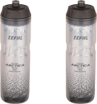 Zefal Pack Arctica 75 - topeltpakk 750 ml jalgratta joogipudelid - isotermiline jalgrattapudel - l&otilde;hnatu ja veekindel - Bpa-vaba spordipudel - h&otilde;bedane/must