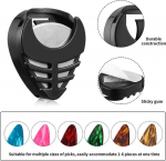 6 tk plektrumi hoidja komplekt, pealekleebitav plektrumi hoidja, must plastik, lihtne kitarrile kinnitada isekleepuva tagak&uuml;lje ja vedruga, kitarri tarvikud, praktiline plektrumi paigutus basskitarrile, ukulelel